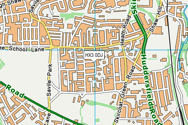 HX3 0DJ map - OS VectorMap District (Ordnance Survey)