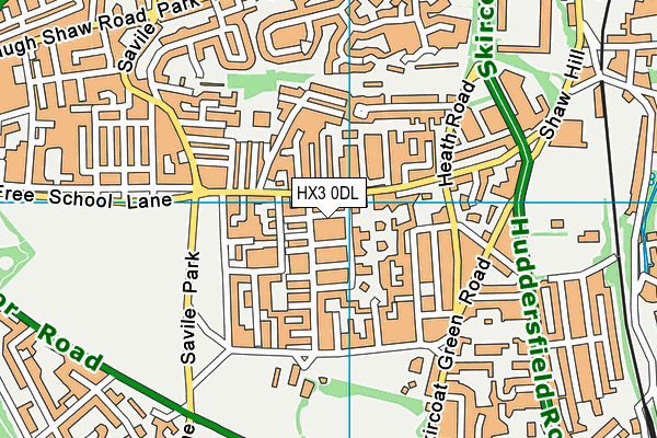 HX3 0DL map - OS VectorMap District (Ordnance Survey)