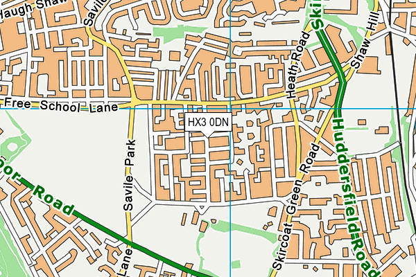 HX3 0DN map - OS VectorMap District (Ordnance Survey)