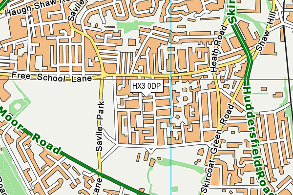 HX3 0DP map - OS VectorMap District (Ordnance Survey)