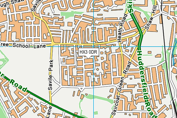 HX3 0DR map - OS VectorMap District (Ordnance Survey)