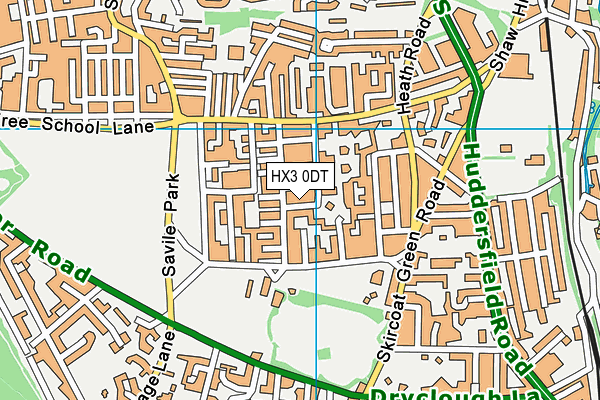 HX3 0DT map - OS VectorMap District (Ordnance Survey)