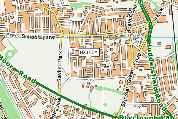 HX3 0DY map - OS VectorMap District (Ordnance Survey)