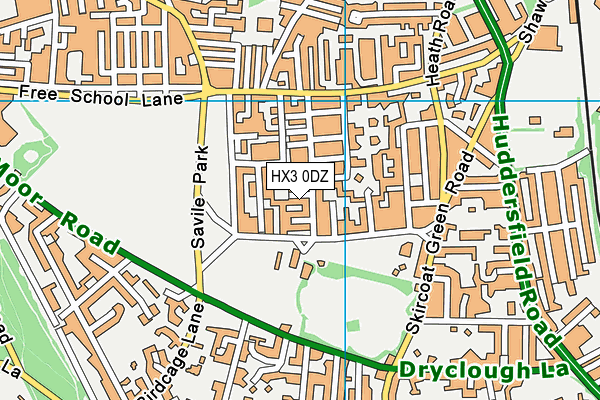 HX3 0DZ map - OS VectorMap District (Ordnance Survey)