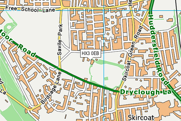 HX3 0EB map - OS VectorMap District (Ordnance Survey)