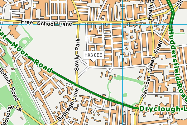 HX3 0EE map - OS VectorMap District (Ordnance Survey)