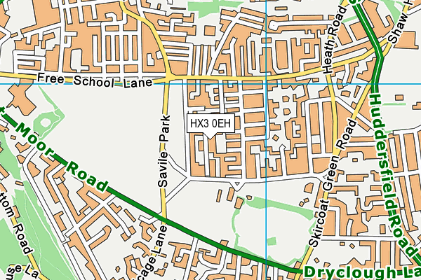 HX3 0EH map - OS VectorMap District (Ordnance Survey)