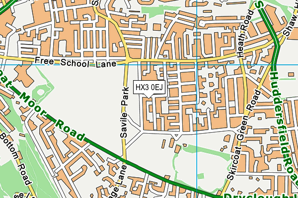 HX3 0EJ map - OS VectorMap District (Ordnance Survey)