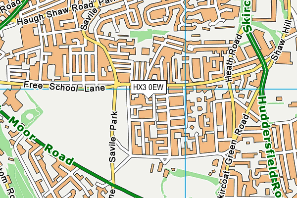 HX3 0EW map - OS VectorMap District (Ordnance Survey)