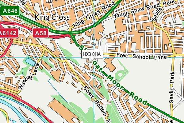 HX3 0HA map - OS VectorMap District (Ordnance Survey)