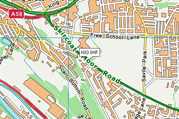 HX3 0HF map - OS VectorMap District (Ordnance Survey)