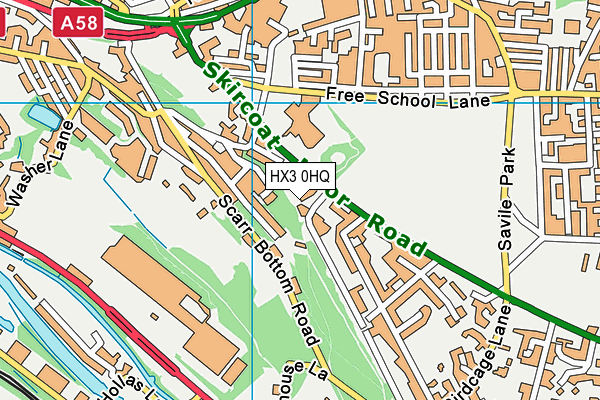 HX3 0HQ map - OS VectorMap District (Ordnance Survey)