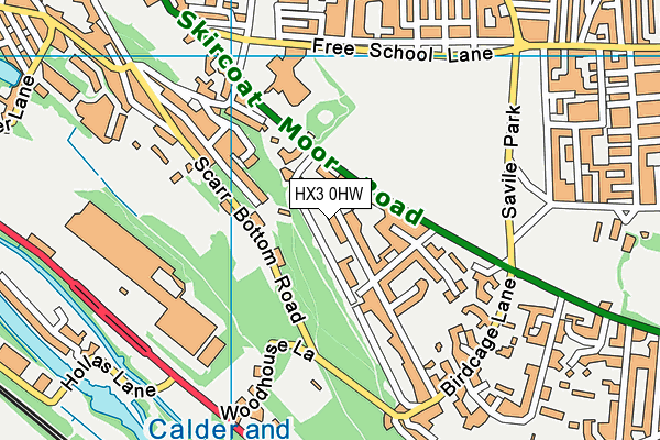 HX3 0HW map - OS VectorMap District (Ordnance Survey)