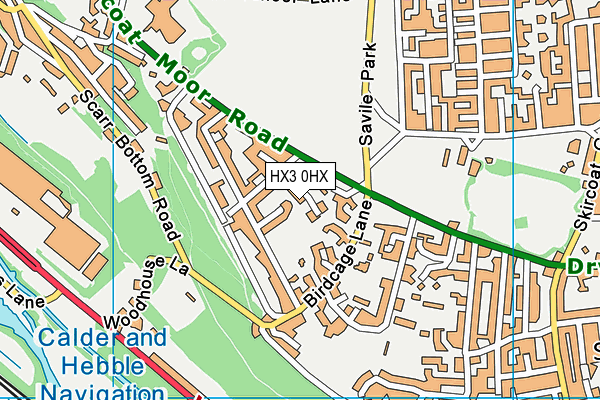 HX3 0HX map - OS VectorMap District (Ordnance Survey)