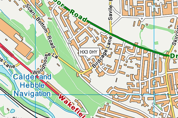HX3 0HY map - OS VectorMap District (Ordnance Survey)