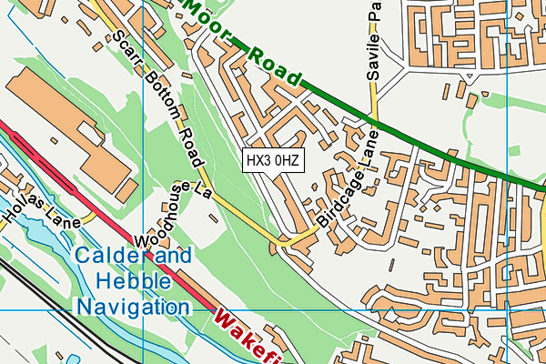 HX3 0HZ map - OS VectorMap District (Ordnance Survey)
