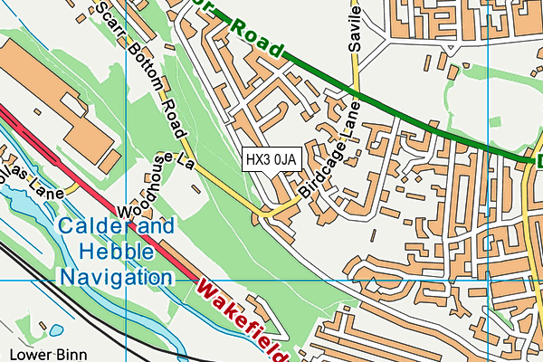 HX3 0JA map - OS VectorMap District (Ordnance Survey)