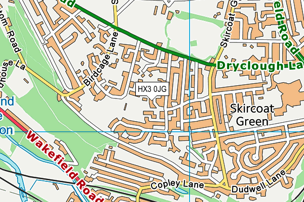 HX3 0JG map - OS VectorMap District (Ordnance Survey)