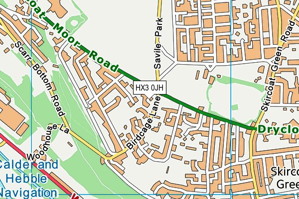 HX3 0JH map - OS VectorMap District (Ordnance Survey)