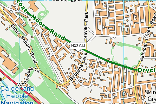 HX3 0JJ map - OS VectorMap District (Ordnance Survey)