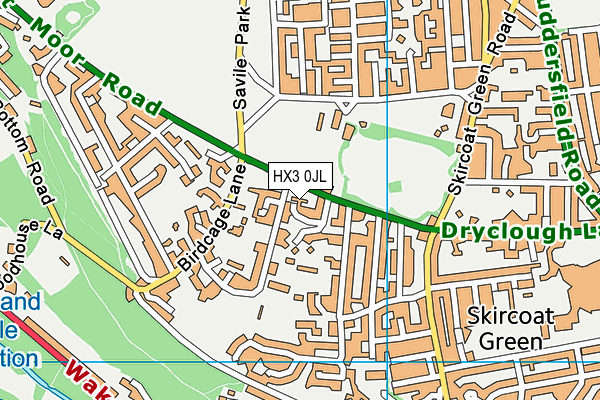 HX3 0JL map - OS VectorMap District (Ordnance Survey)