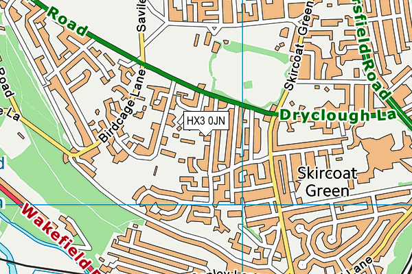 HX3 0JN map - OS VectorMap District (Ordnance Survey)