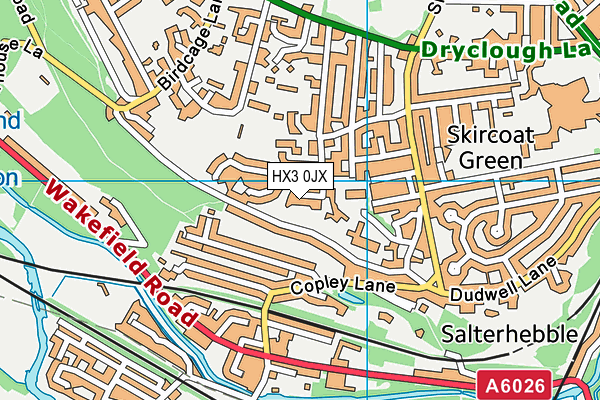 HX3 0JX map - OS VectorMap District (Ordnance Survey)