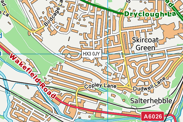 HX3 0JY map - OS VectorMap District (Ordnance Survey)