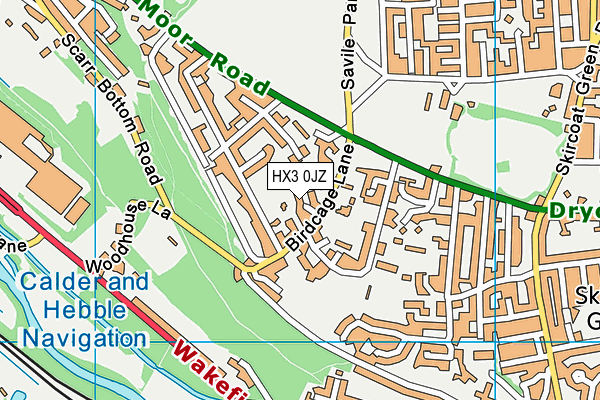 HX3 0JZ map - OS VectorMap District (Ordnance Survey)