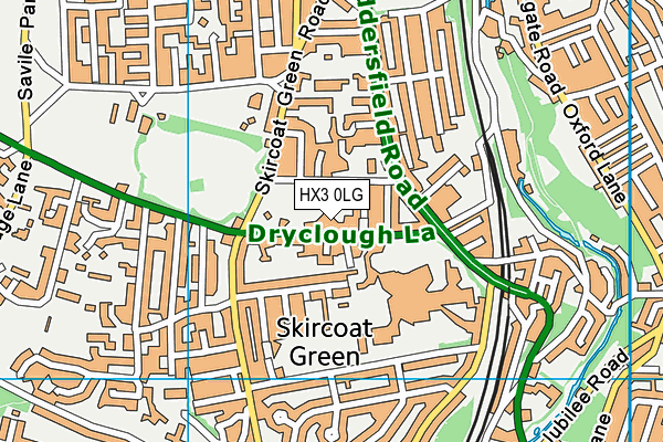 HX3 0LG map - OS VectorMap District (Ordnance Survey)