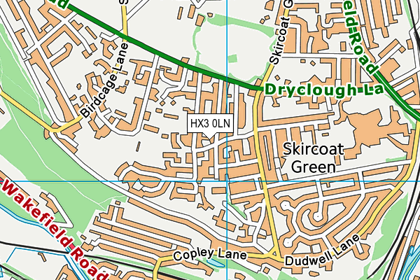 HX3 0LN map - OS VectorMap District (Ordnance Survey)