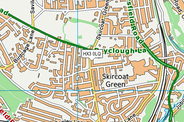 HX3 0LQ map - OS VectorMap District (Ordnance Survey)