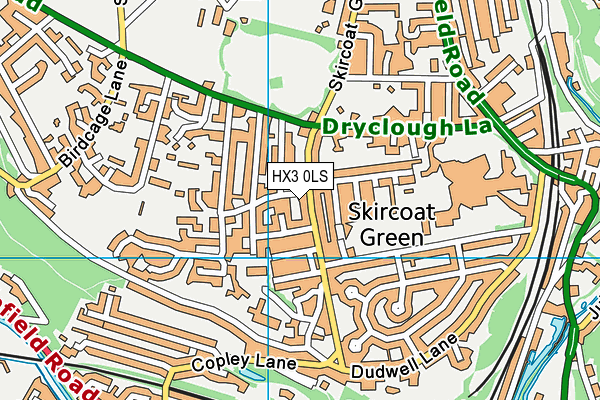 HX3 0LS map - OS VectorMap District (Ordnance Survey)