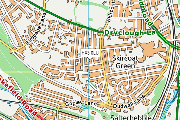 HX3 0LU map - OS VectorMap District (Ordnance Survey)