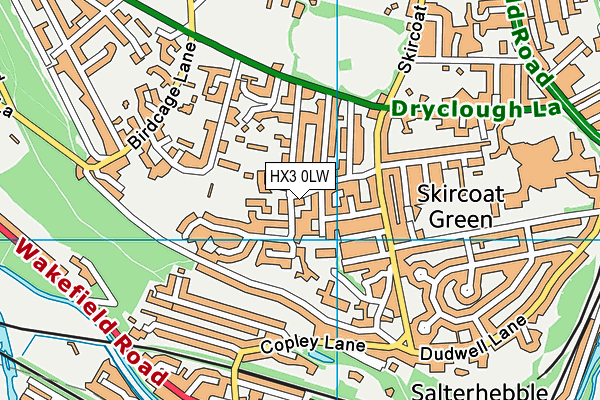 HX3 0LW map - OS VectorMap District (Ordnance Survey)