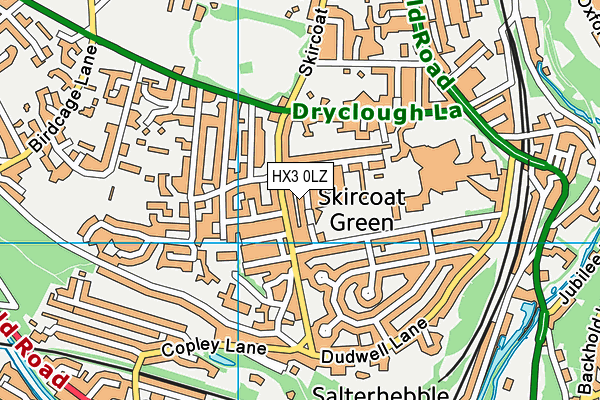 HX3 0LZ map - OS VectorMap District (Ordnance Survey)