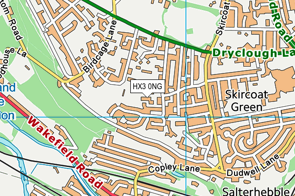 HX3 0NG map - OS VectorMap District (Ordnance Survey)
