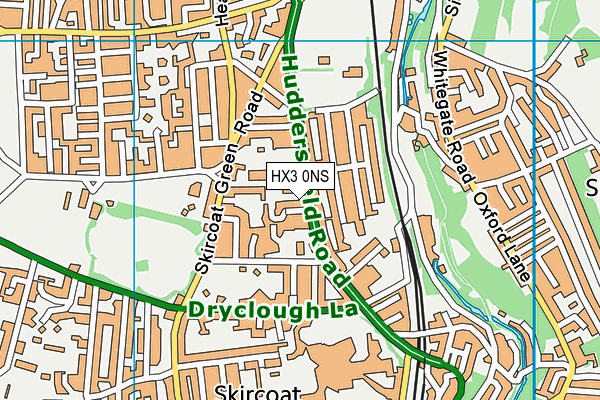 HX3 0NS map - OS VectorMap District (Ordnance Survey)