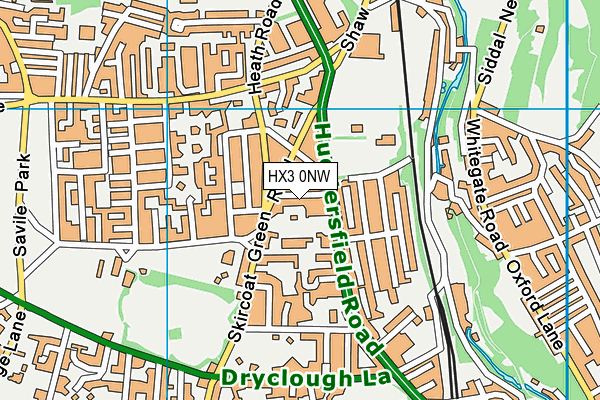 HX3 0NW map - OS VectorMap District (Ordnance Survey)