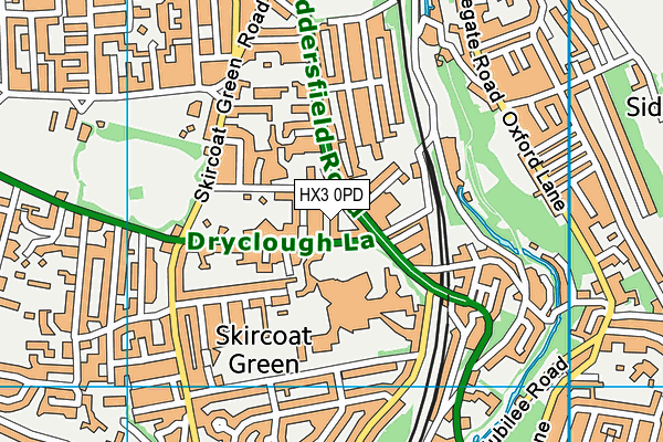 HX3 0PD map - OS VectorMap District (Ordnance Survey)