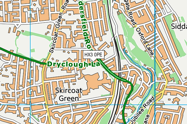 HX3 0PE map - OS VectorMap District (Ordnance Survey)