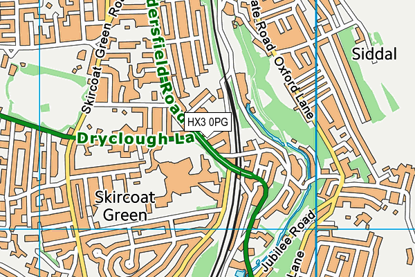 HX3 0PG map - OS VectorMap District (Ordnance Survey)