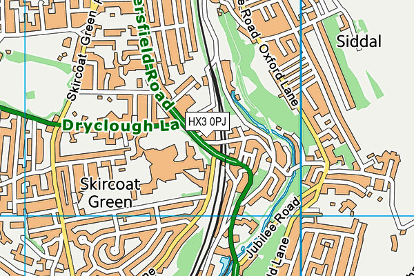 HX3 0PJ map - OS VectorMap District (Ordnance Survey)