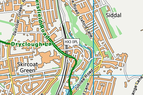 HX3 0PL map - OS VectorMap District (Ordnance Survey)