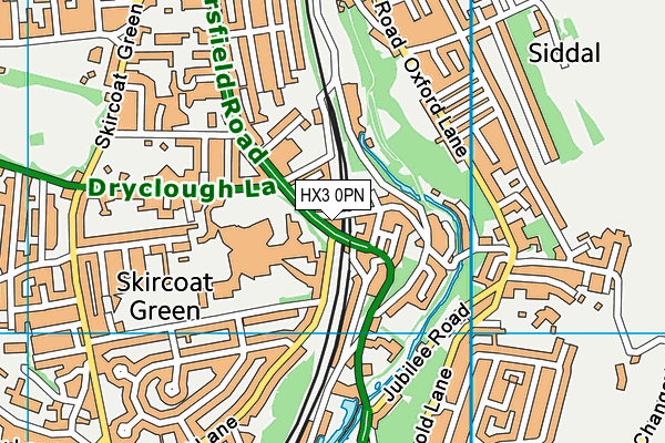 HX3 0PN map - OS VectorMap District (Ordnance Survey)