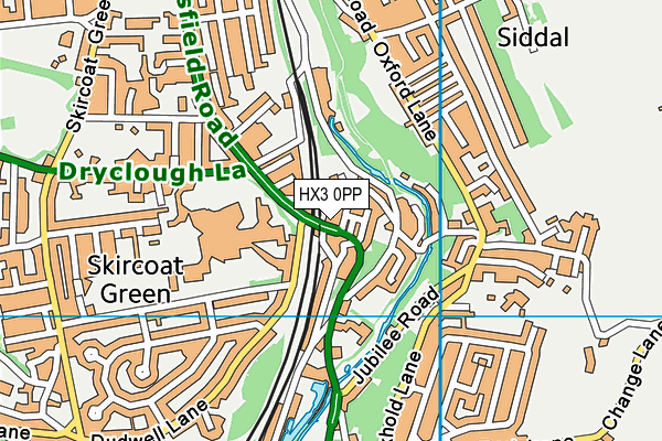 HX3 0PP map - OS VectorMap District (Ordnance Survey)