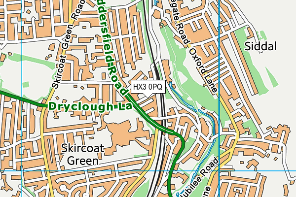 HX3 0PQ map - OS VectorMap District (Ordnance Survey)
