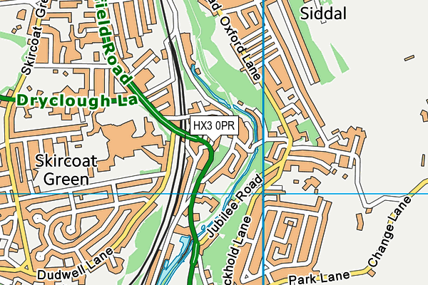 HX3 0PR map - OS VectorMap District (Ordnance Survey)