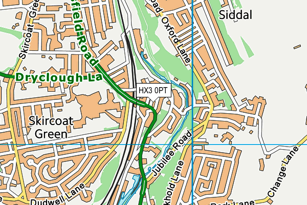 HX3 0PT map - OS VectorMap District (Ordnance Survey)