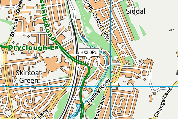 HX3 0PU map - OS VectorMap District (Ordnance Survey)